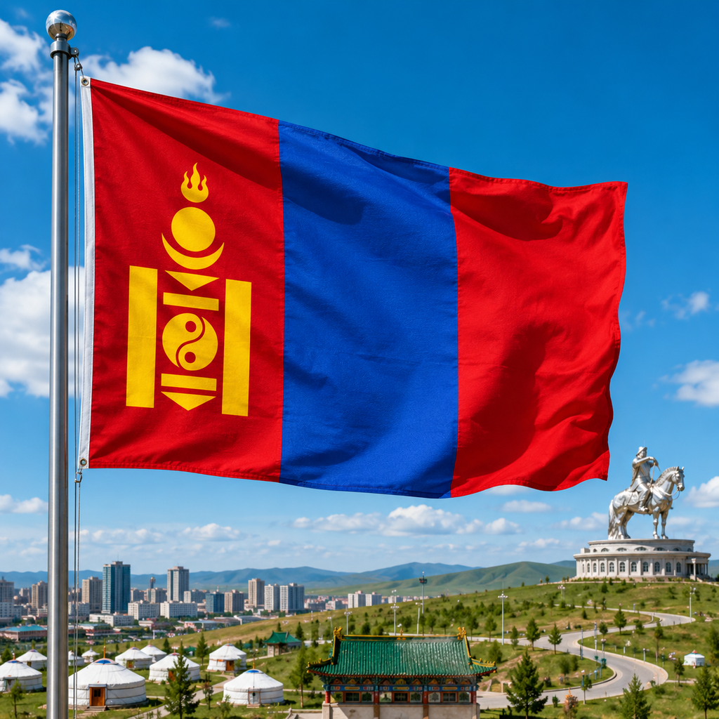 Mongolia Flag 2'x3' to 5'x8' Nylon