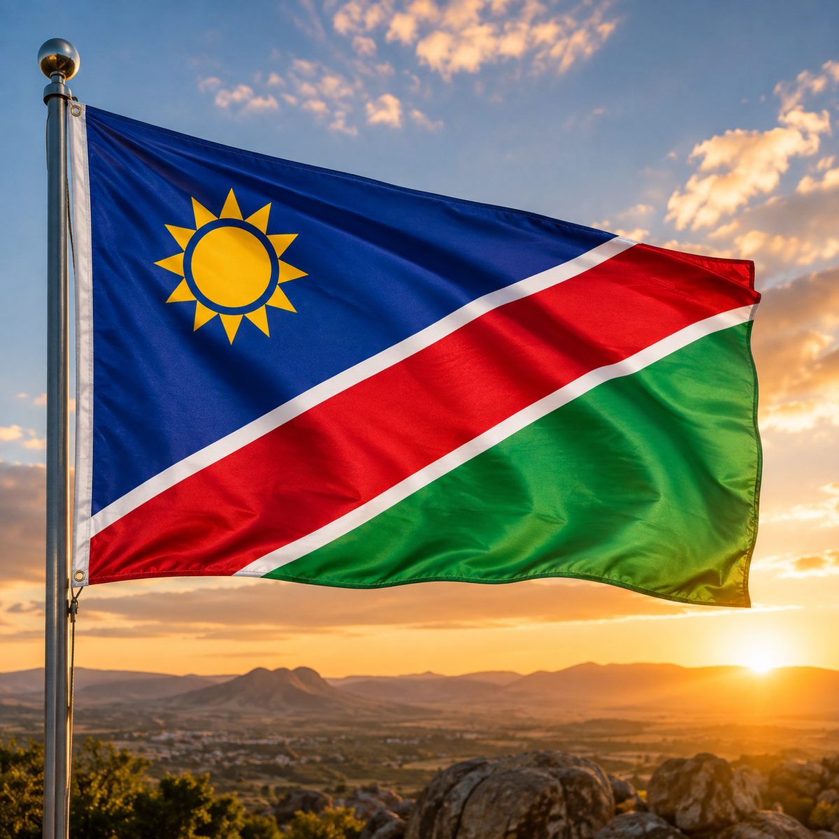Namibia Flag 2'x3' to 5'x8' Nylon