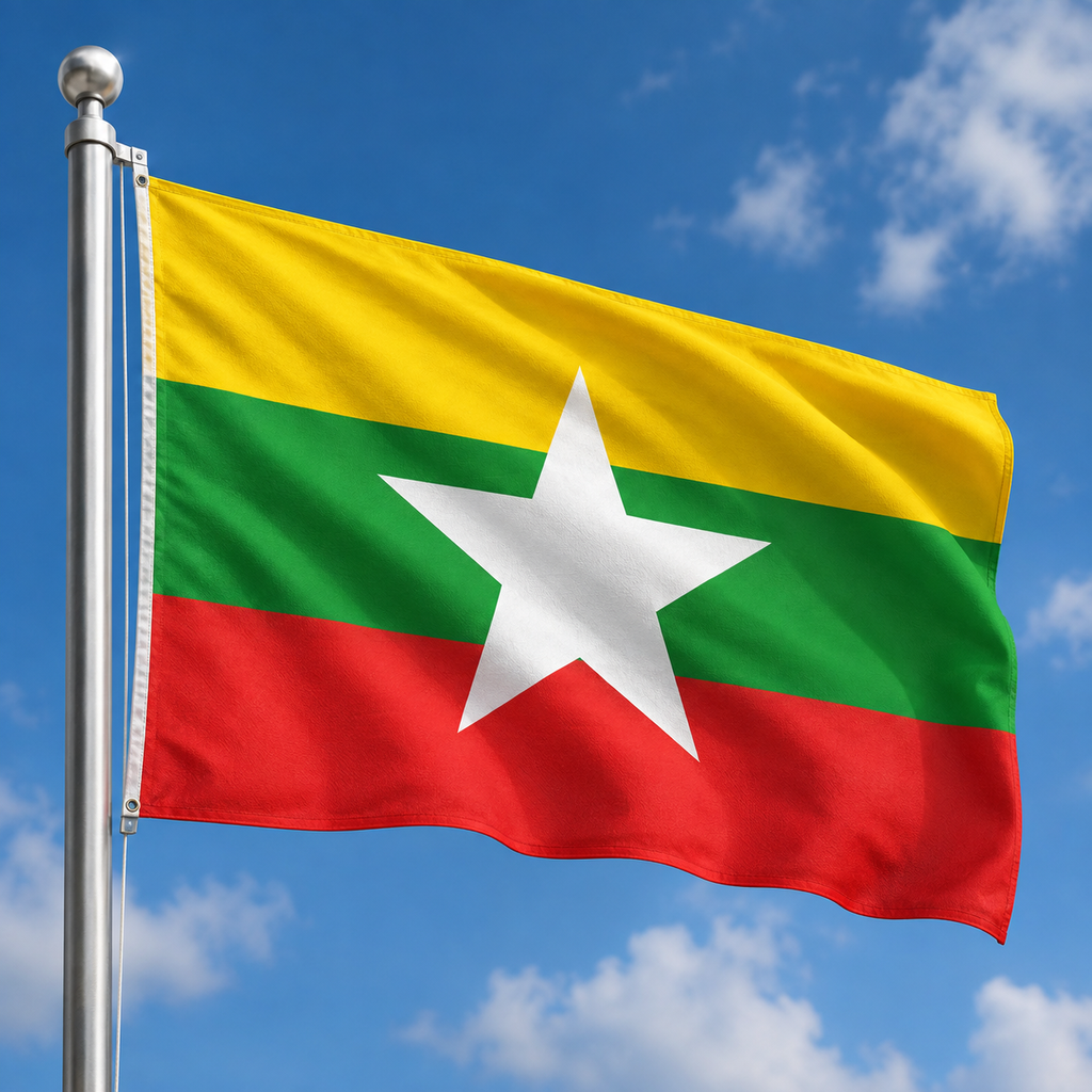 Myanmar (Burma) Flag 2'x3' to 5'x8' Nylon