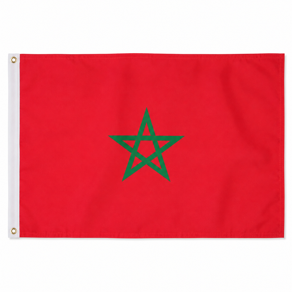 Morocco Flag 2'x3' to 5'x8' Nylon