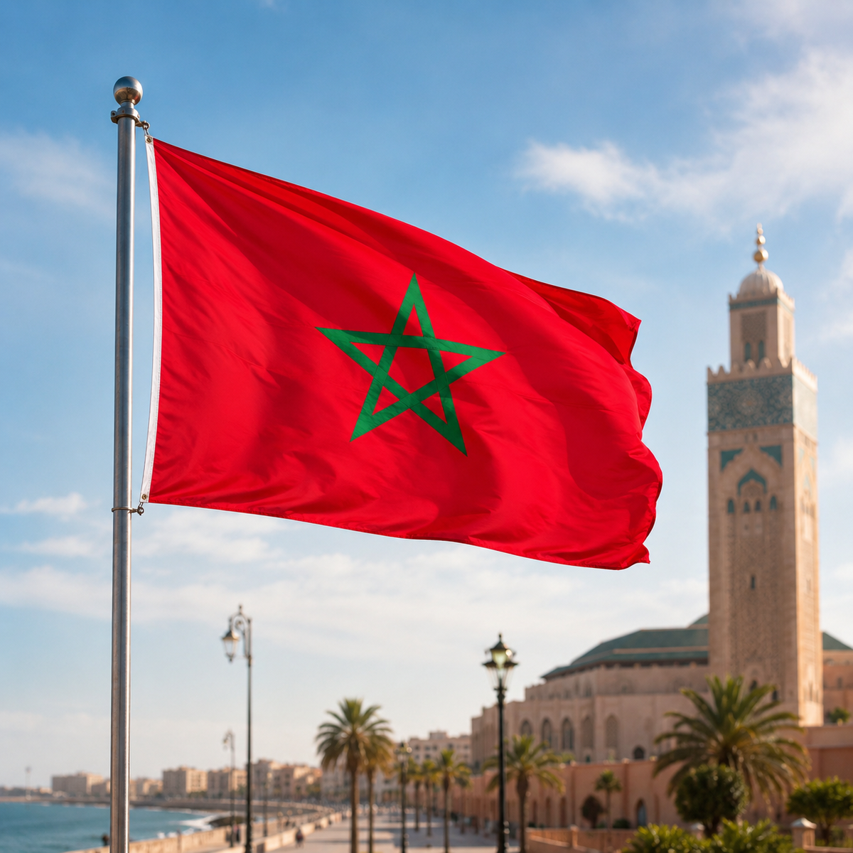 Morocco Flag 2'x3' to 5'x8' Nylon