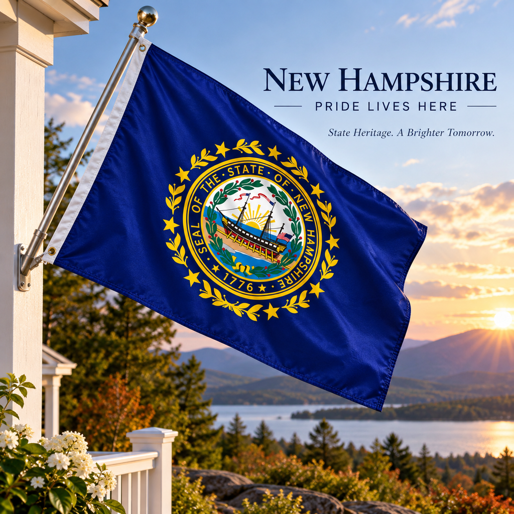 Nylon New Hampshire State Flag-3'x5' to 6x10'