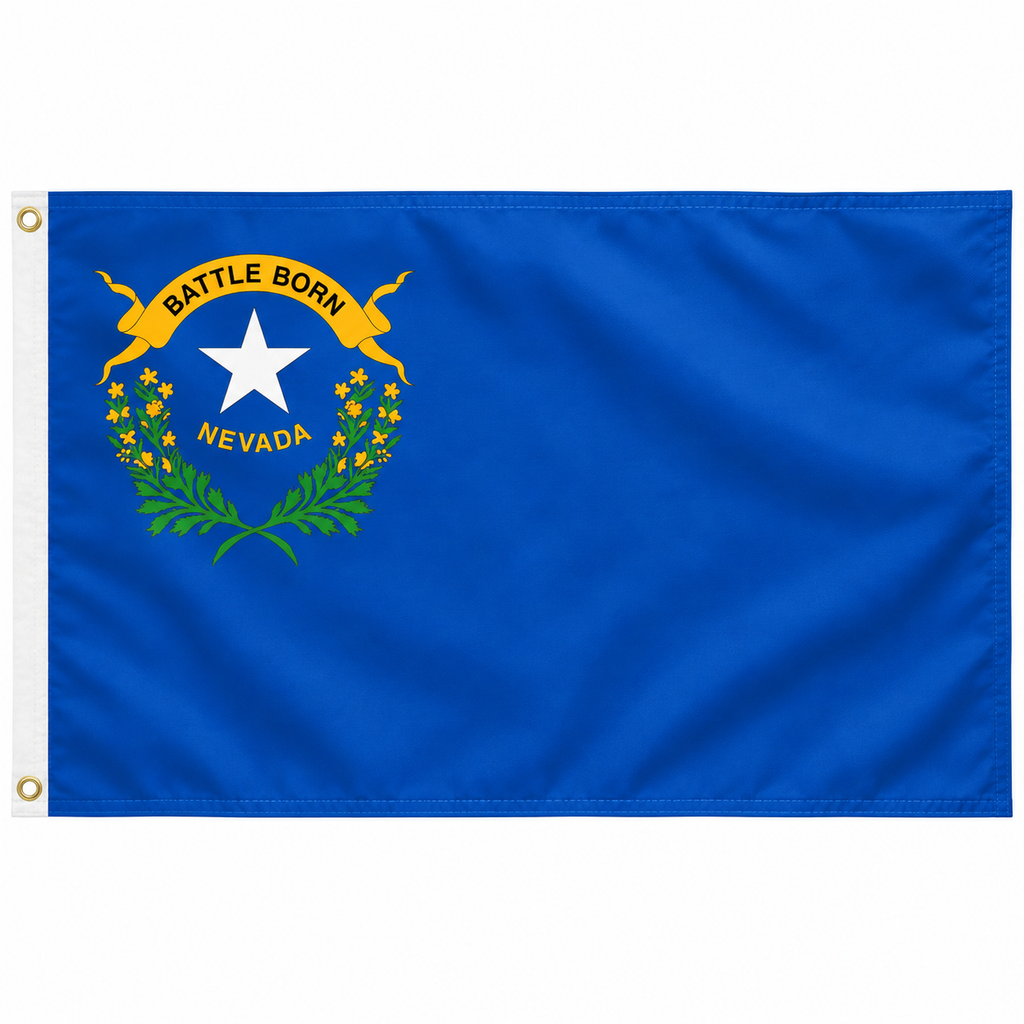 Nylon Nevada State Flag-3'x5' to 6x10'