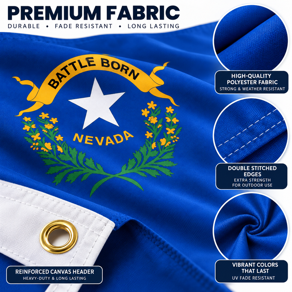 Nylon Nevada State Flag-3'x5' to 6x10'