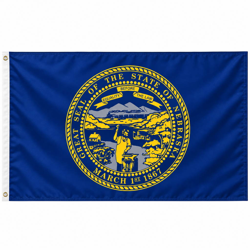 Nylon Nebraska State Flag-3'x5' to 6x10'