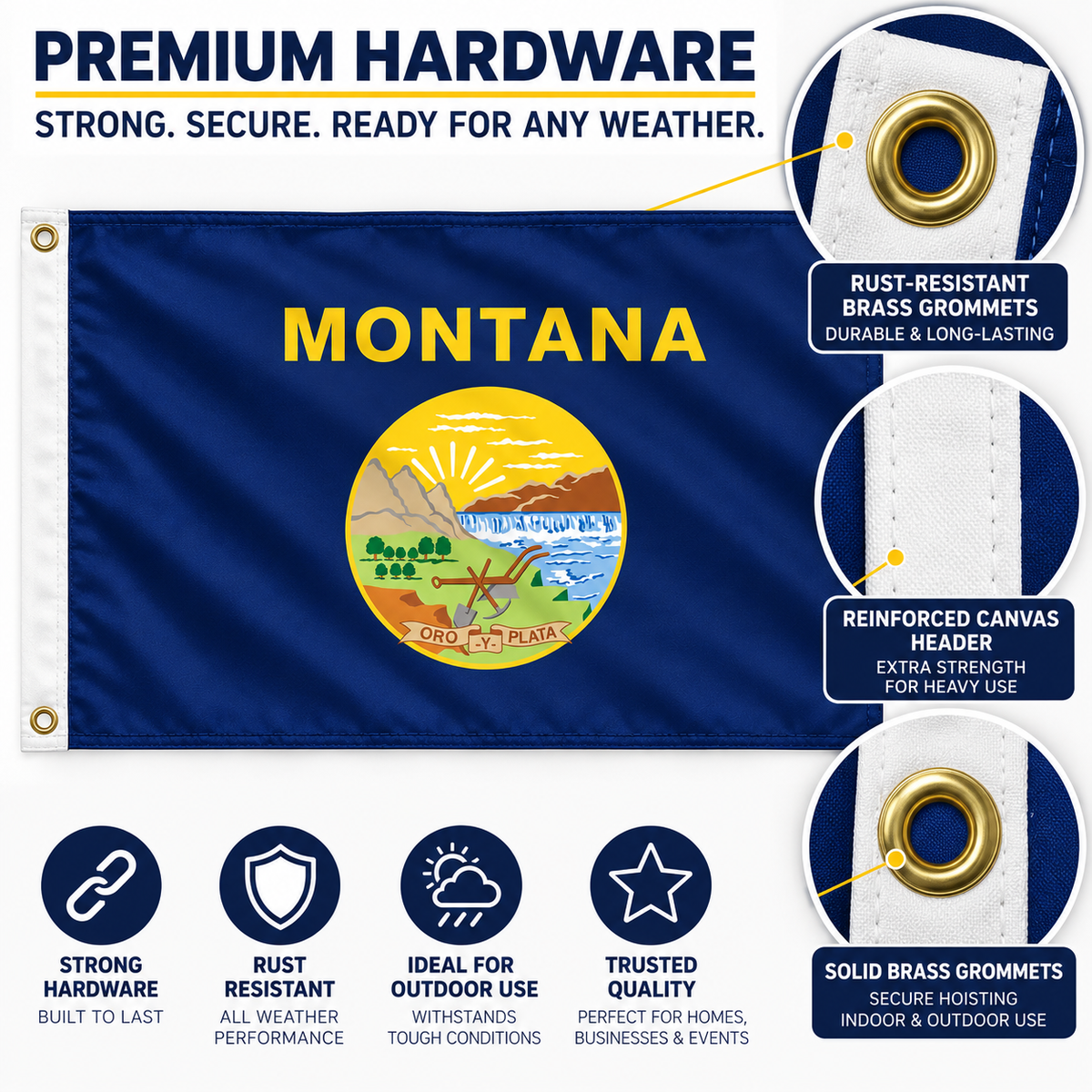 Nylon Montana State Flag-3'x5' to 6x10'