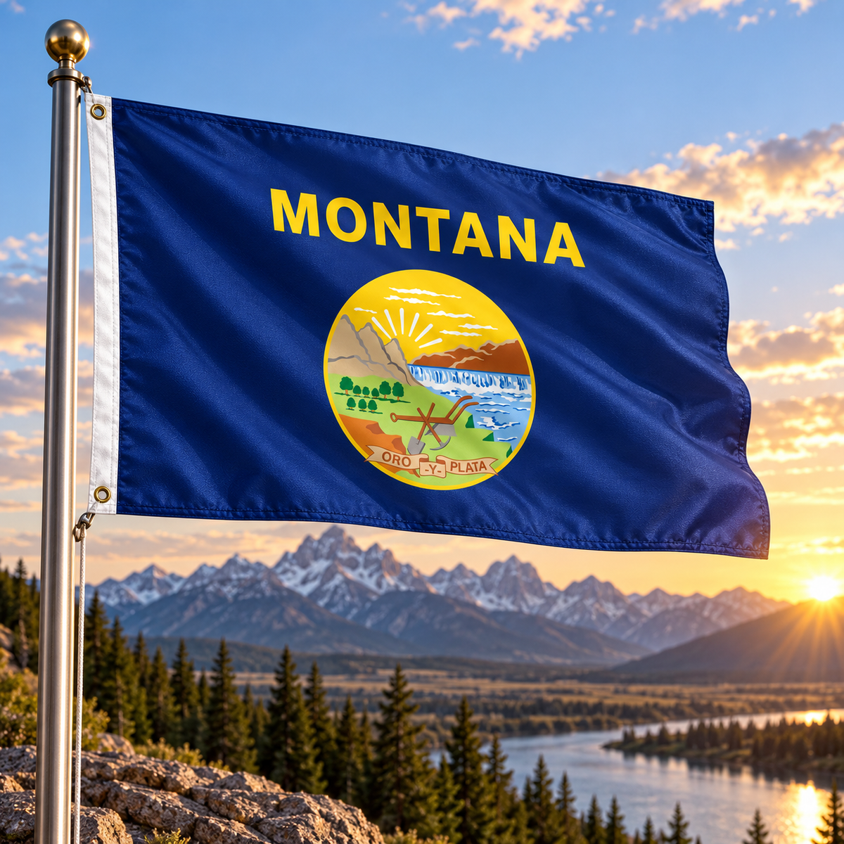 Nylon Montana State Flag-3'x5' to 6x10'
