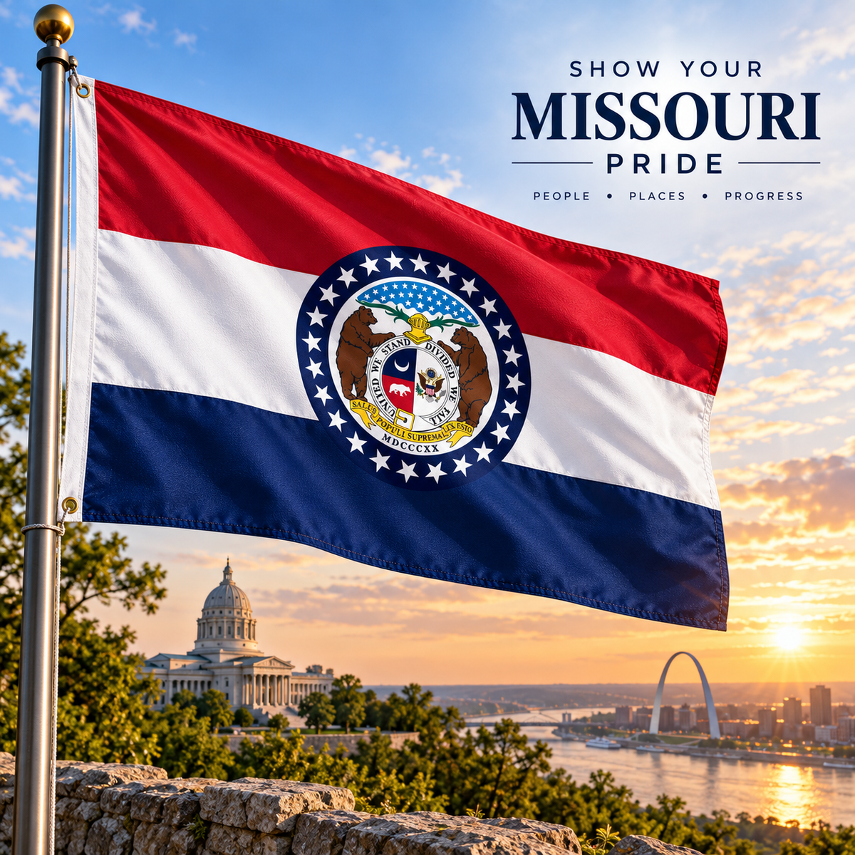 Nylon Missouri State Flag-3'x5' to 6x10'