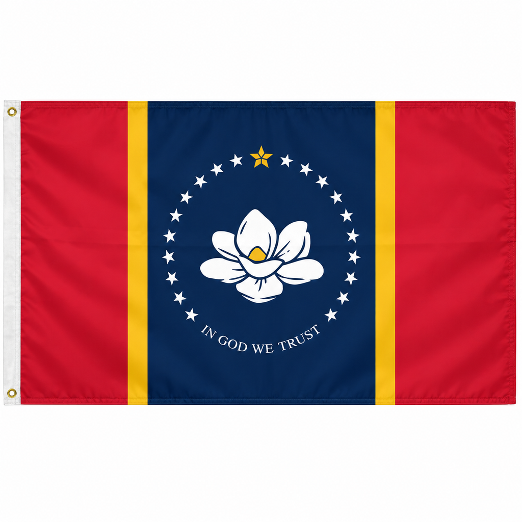 Nylon Mississippi State Flag-3'x5' to 6x10'