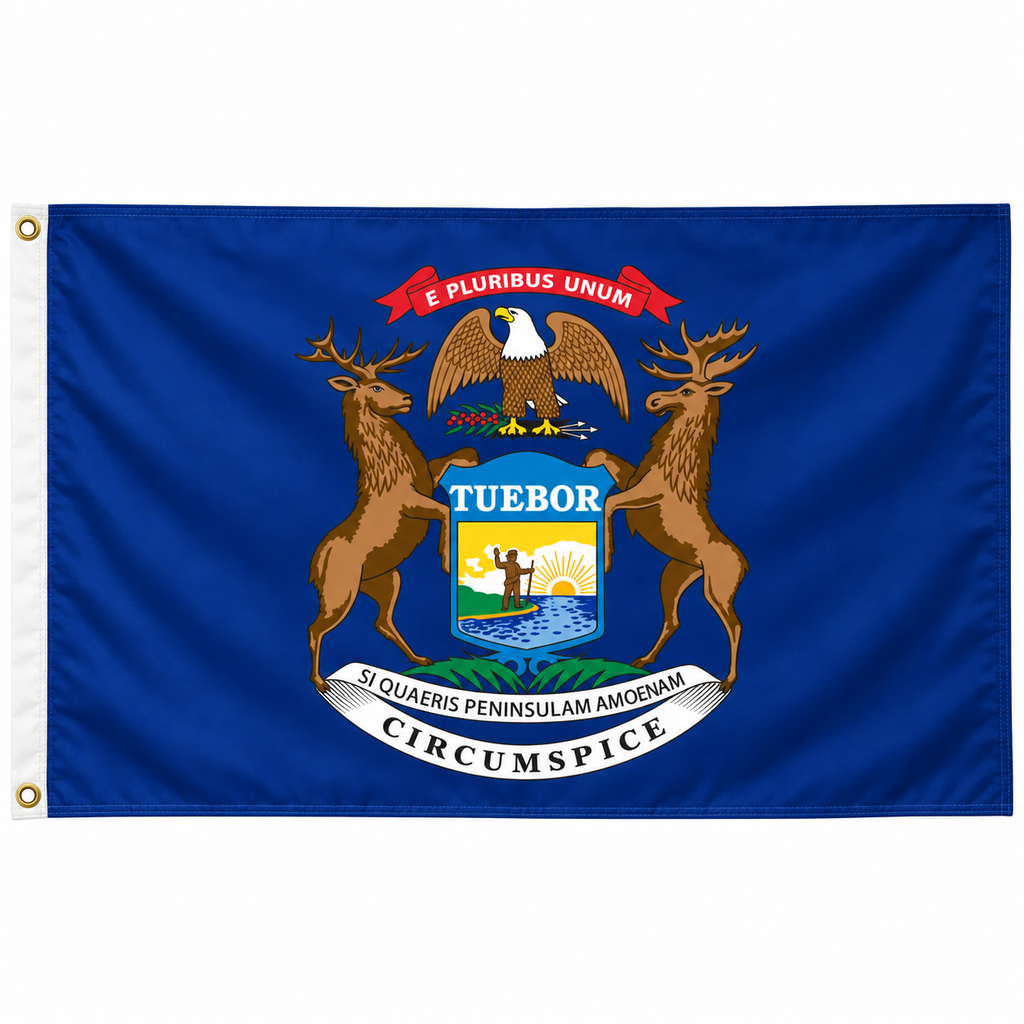 Nylon Michigan State Flag-3'x5' to 6x10'