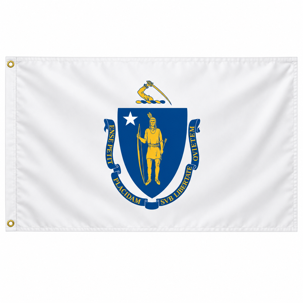 Nylon Massachusetts State Flag-3'x5' to 6x10'