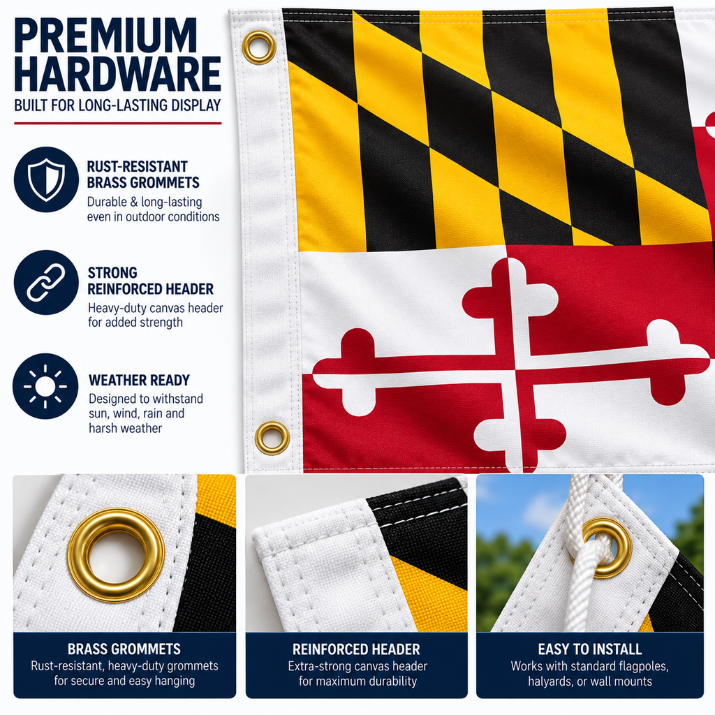 Nylon Maryland State Flag-3'x5' to 6x10'