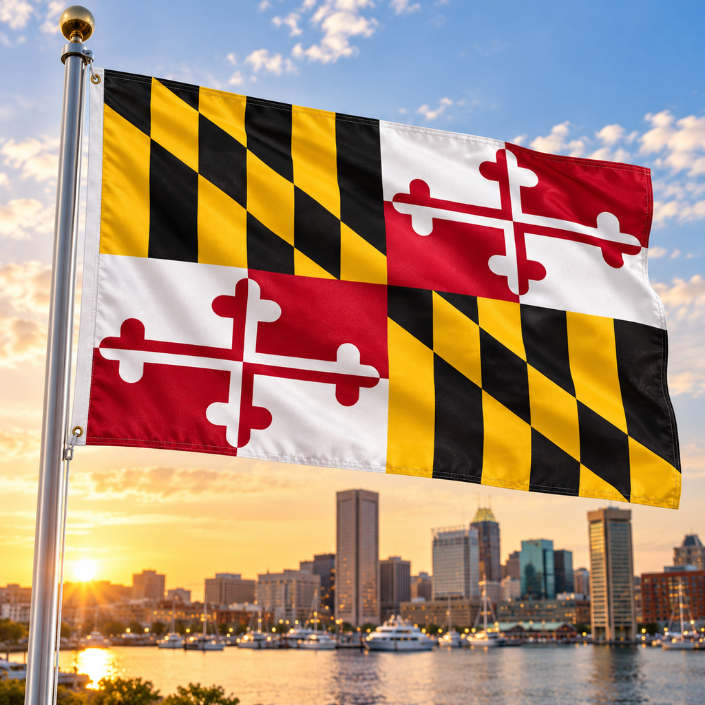 Nylon Maryland State Flag-3'x5' to 6x10'