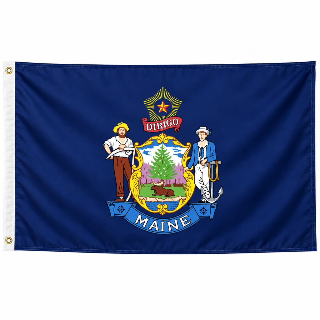Nylon Maine State Flag-3'x5' to 6x10'