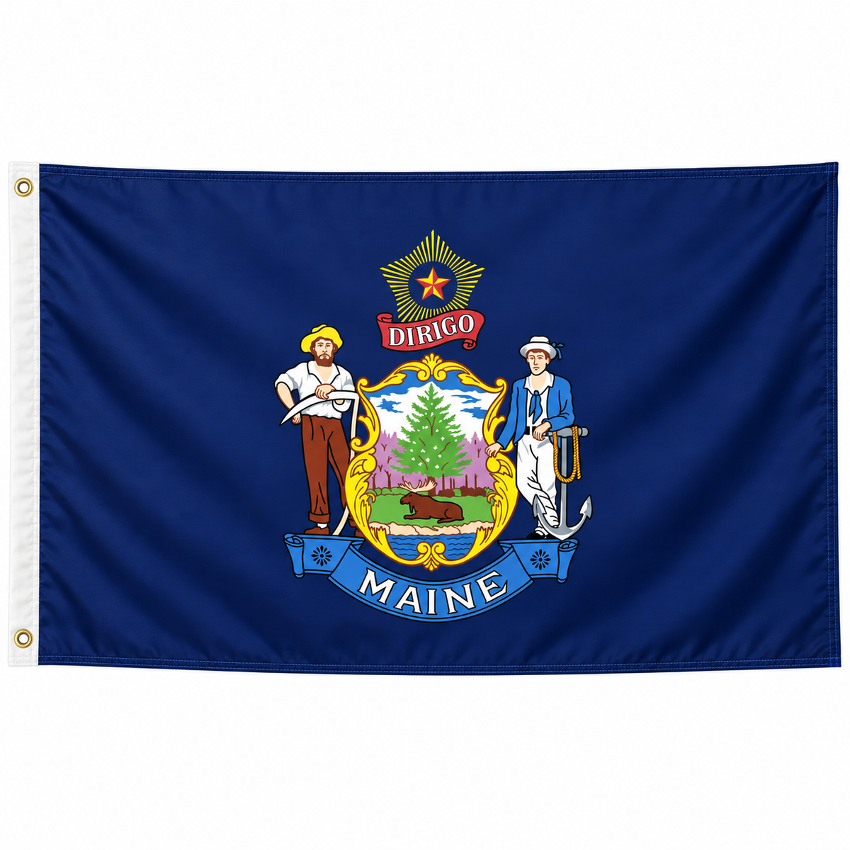 Nylon Maine State Flag-3'x5' to 6x10'