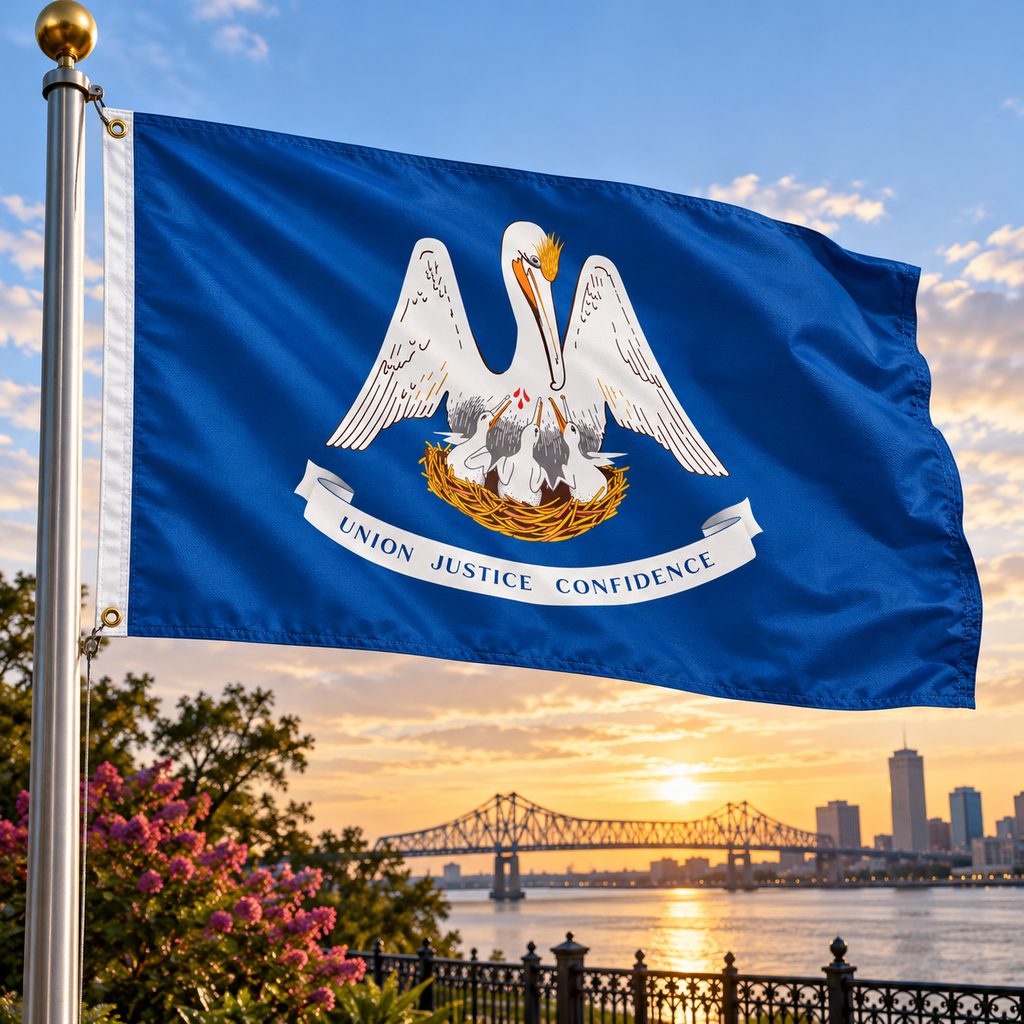 Nylon Louisiana State Flag-3'x5' to 6x10'
