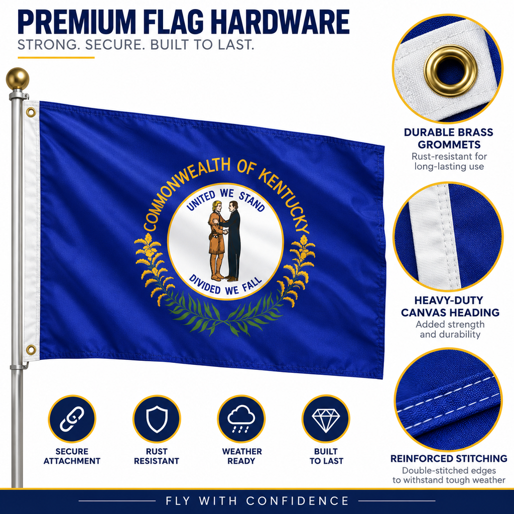 Nylon Kentucky State Flag-3'x5' to 6x10'