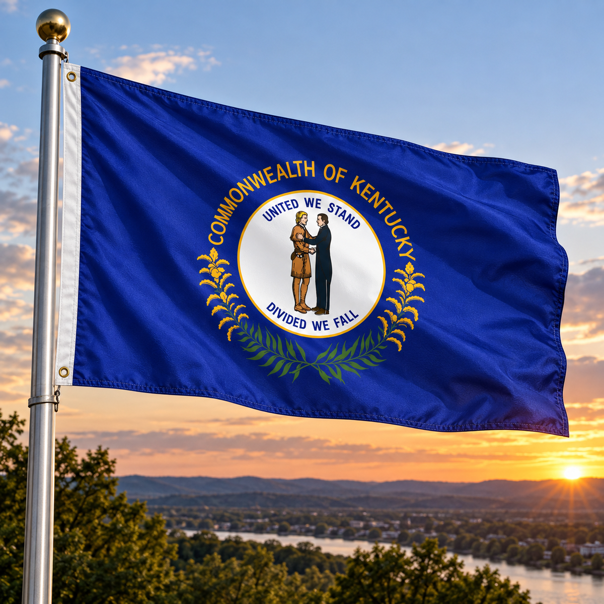 Nylon Kentucky State Flag-3'x5' to 6x10'