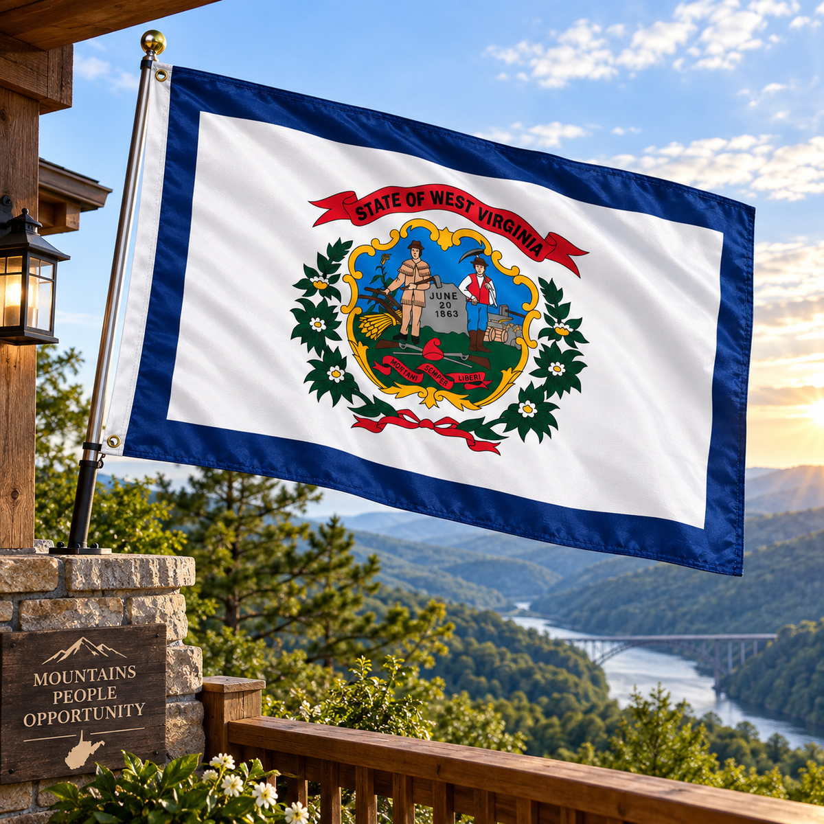 Nylon West Virginia State Flag