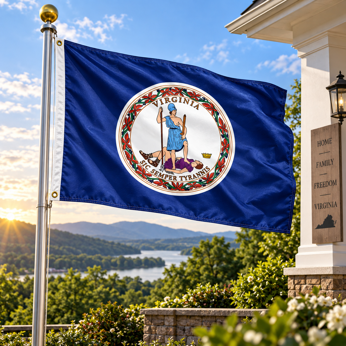 Nylon Virginia State Flag-3'x5' to 6x10'