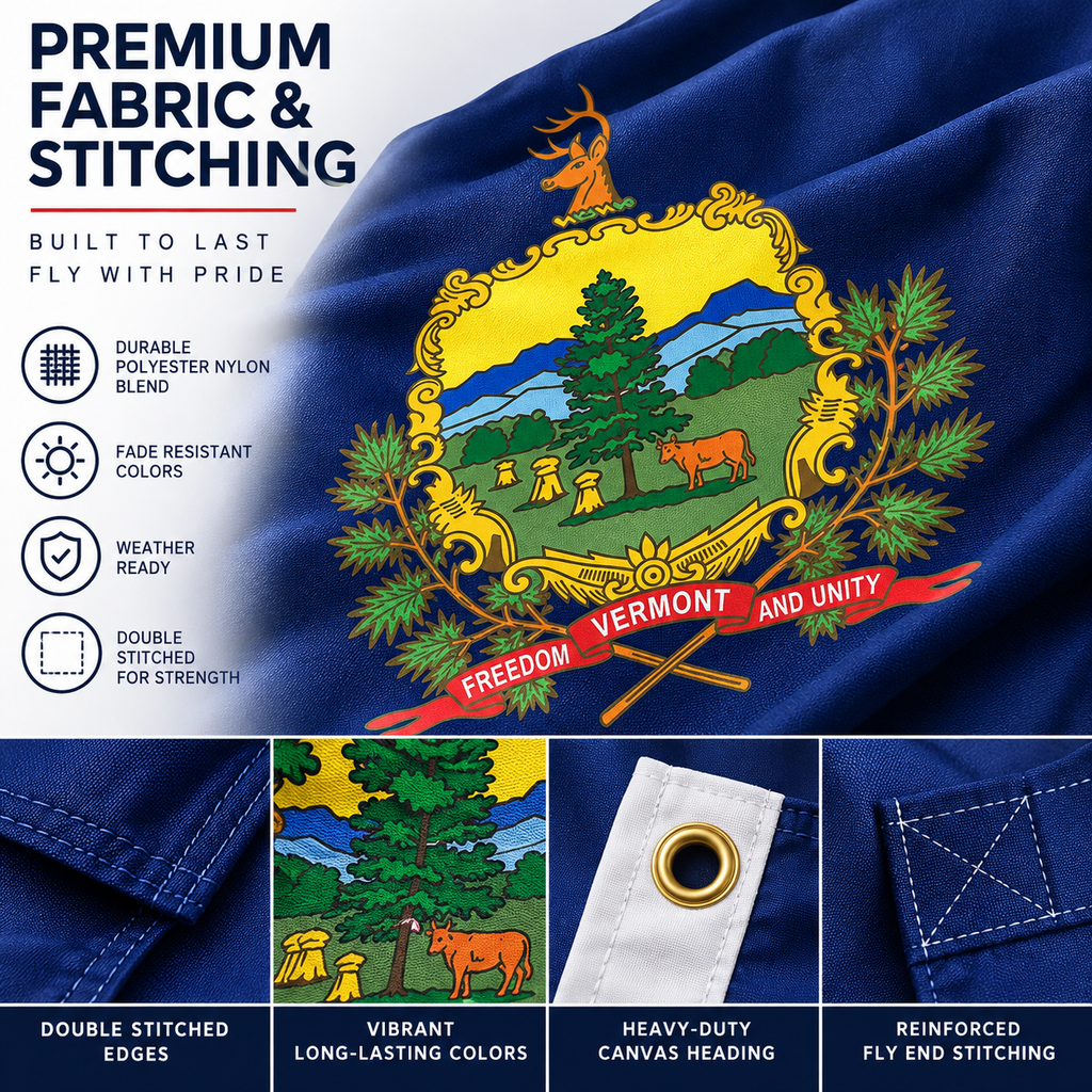 Nylon Vermont State Flag-3'x5' to 6x10'
