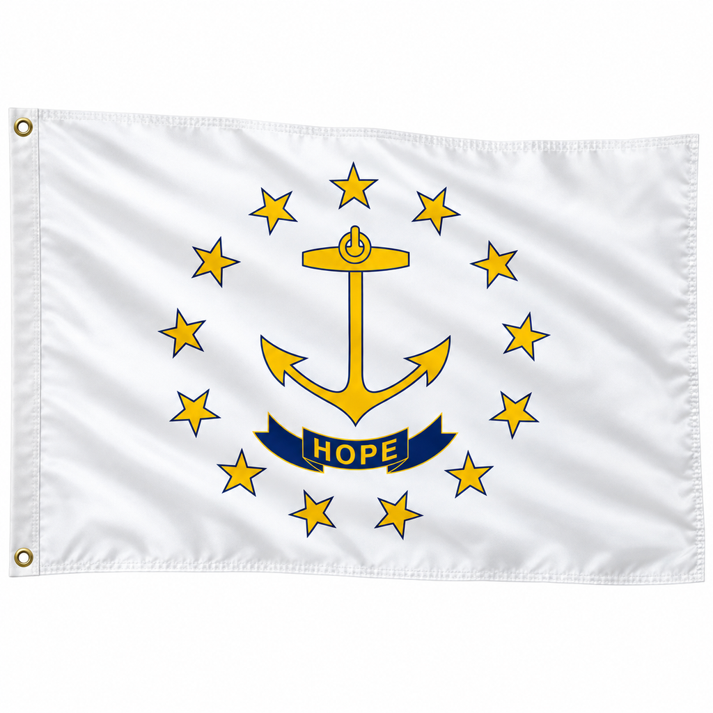 Nylon Rhode Island State Flag-3'x5' to 6x10'