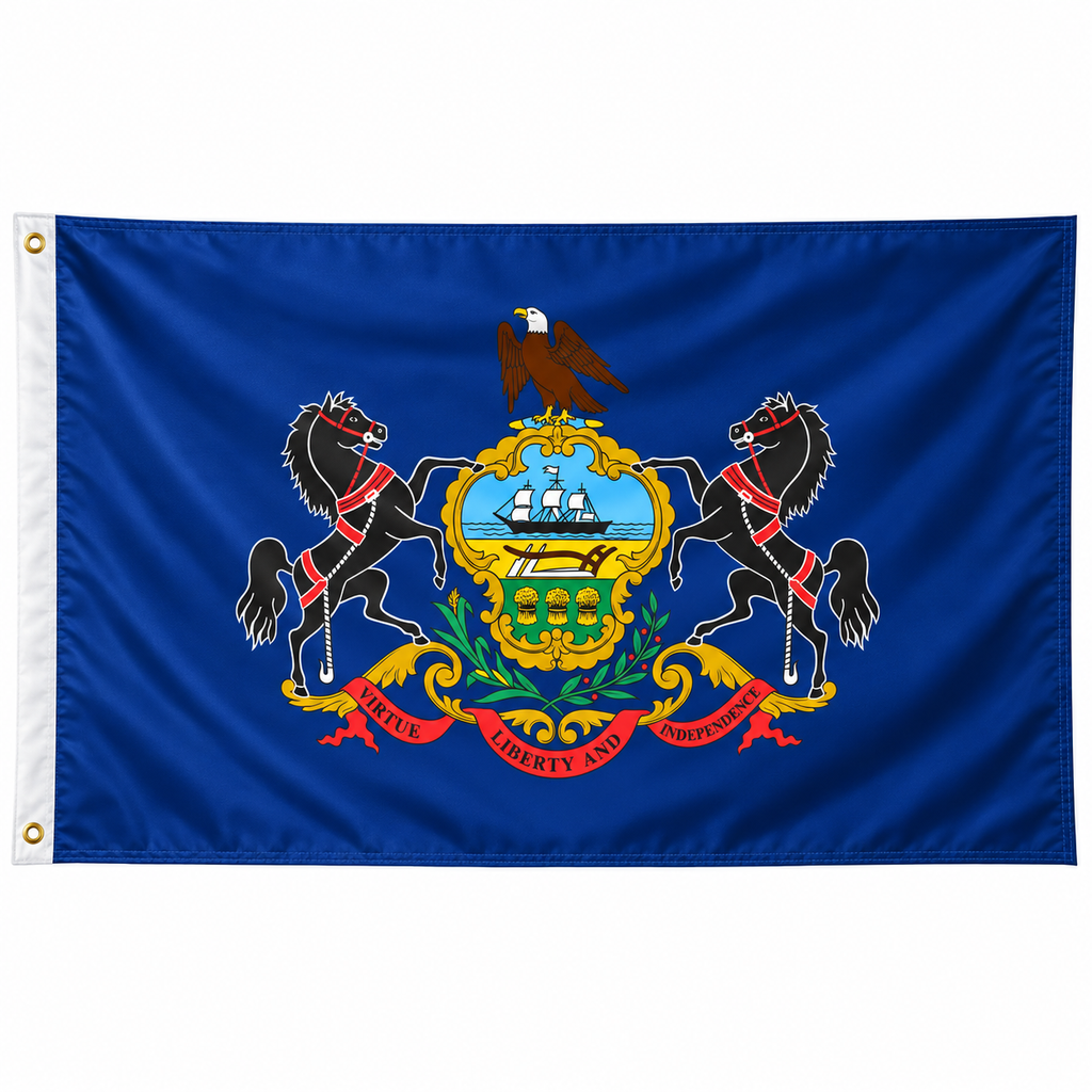 Nylon Pennsylvania State Flag-3'x5' to 6x10'