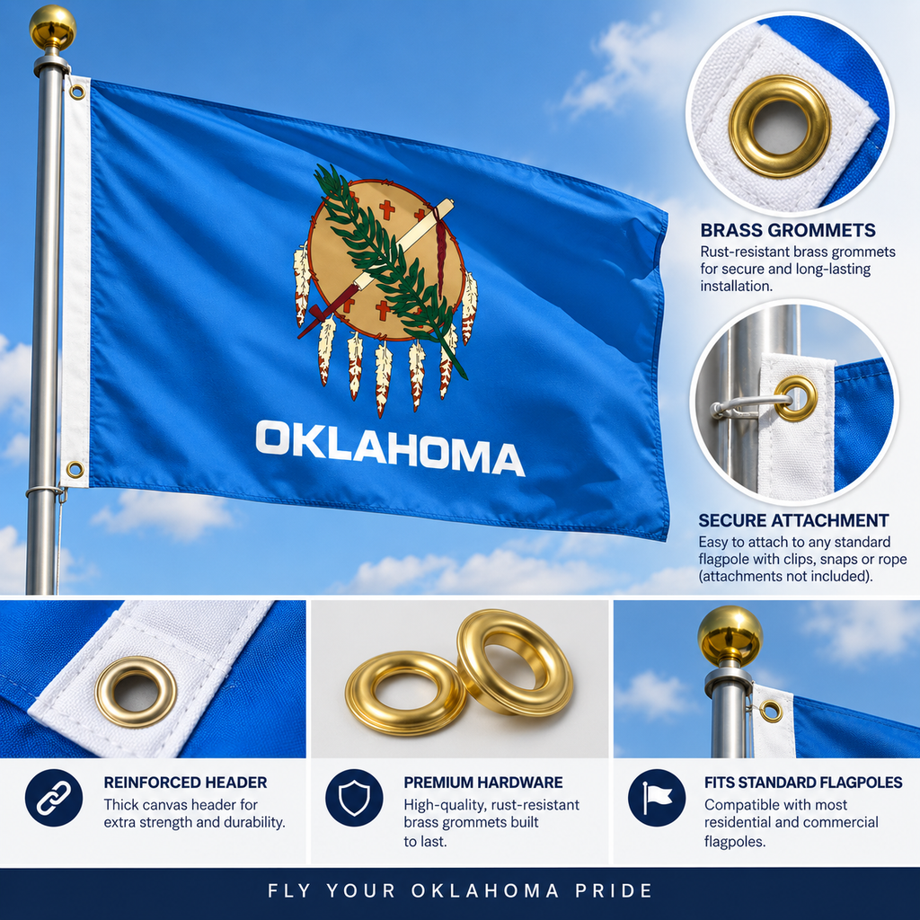 Nylon Oklahoma State Flag-3'x5' to 6x10'