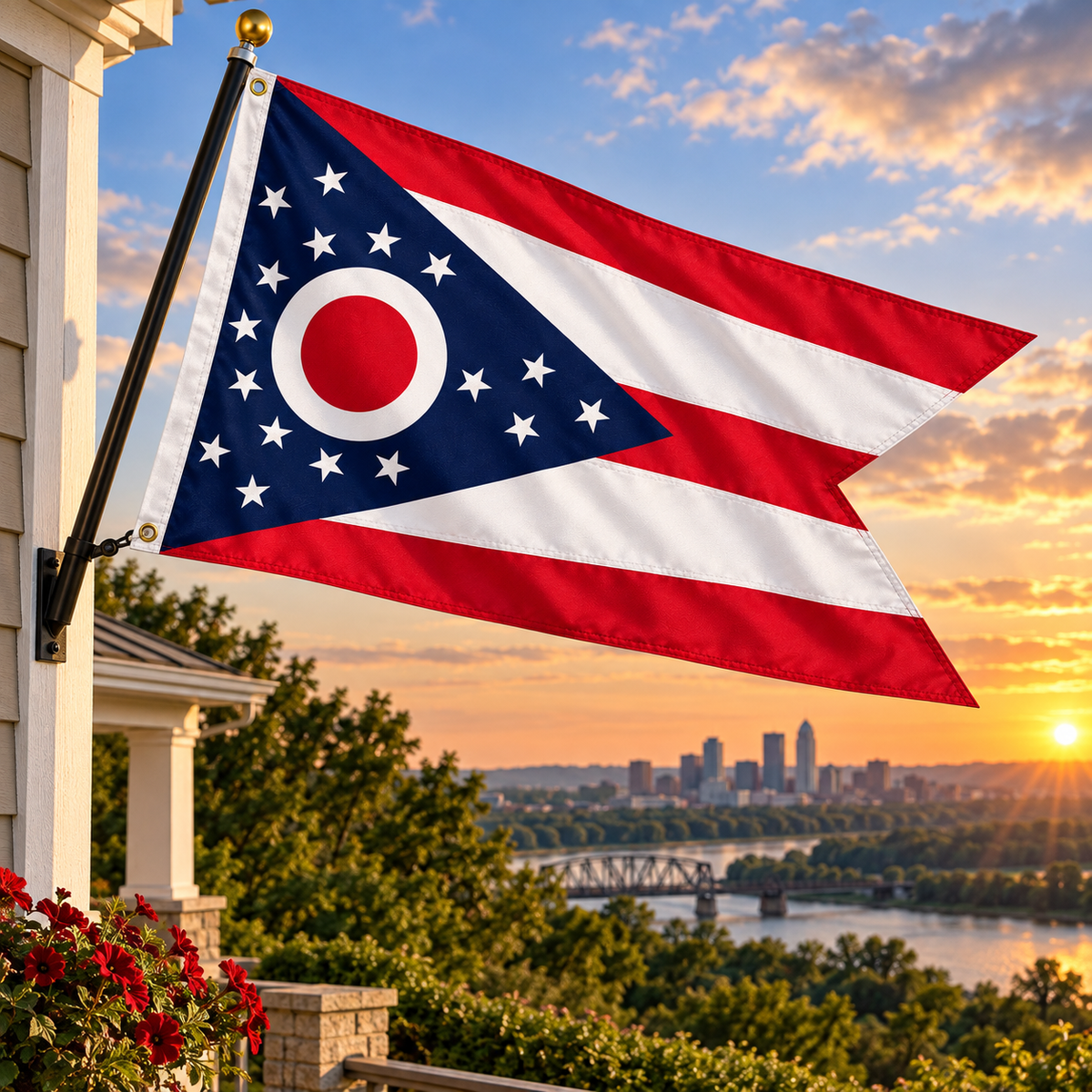 Nylon Ohio State Flag-3'x5' to 6x10'