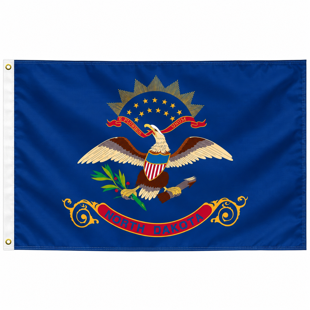 Nylon North Dakota State Flag-3'x5' to 6x10'