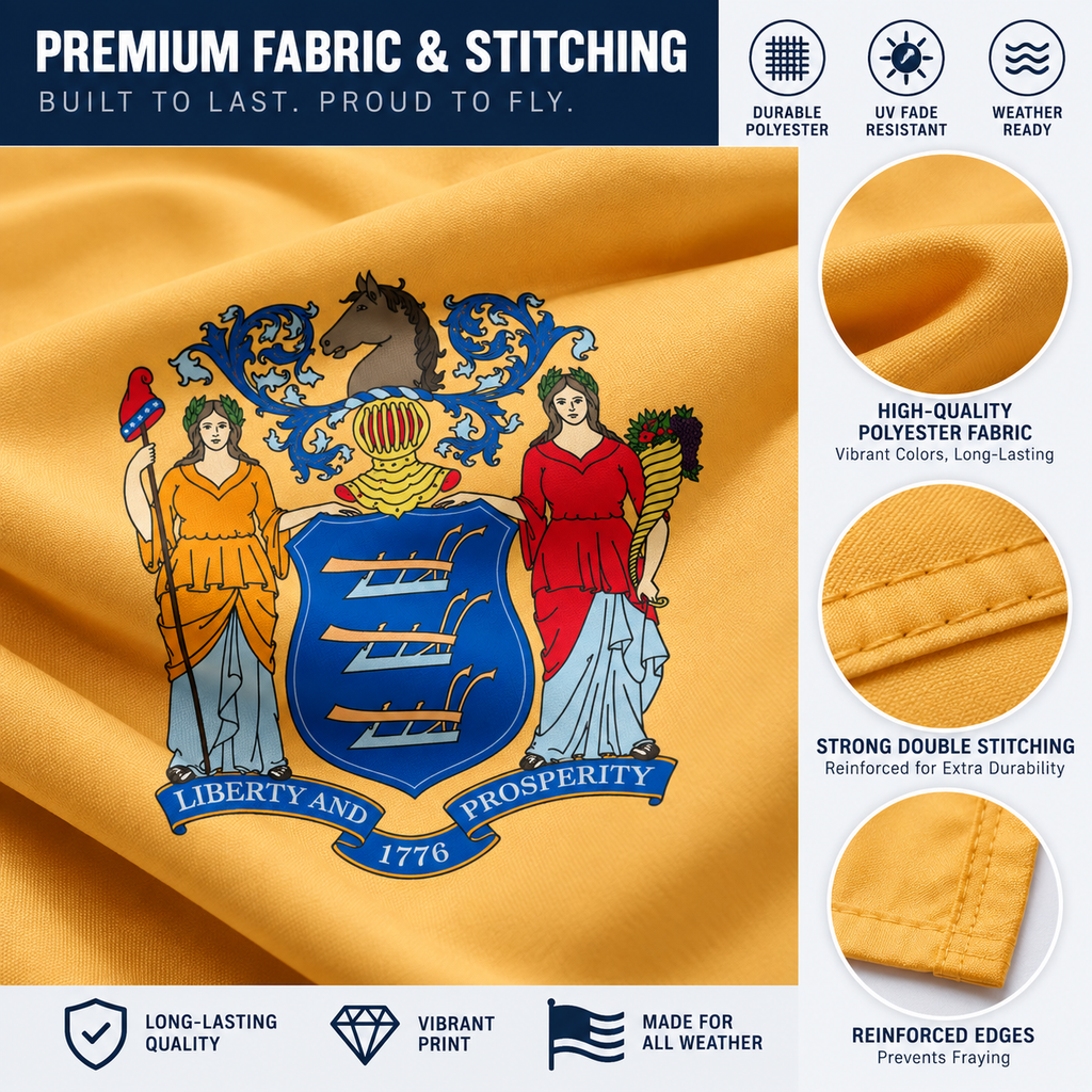 Nylon New Jersey State Flag-3'x5' to 6x10'