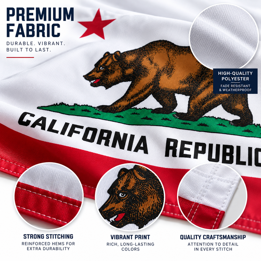 Nylon California State Flag-3'x5' to 6x10'