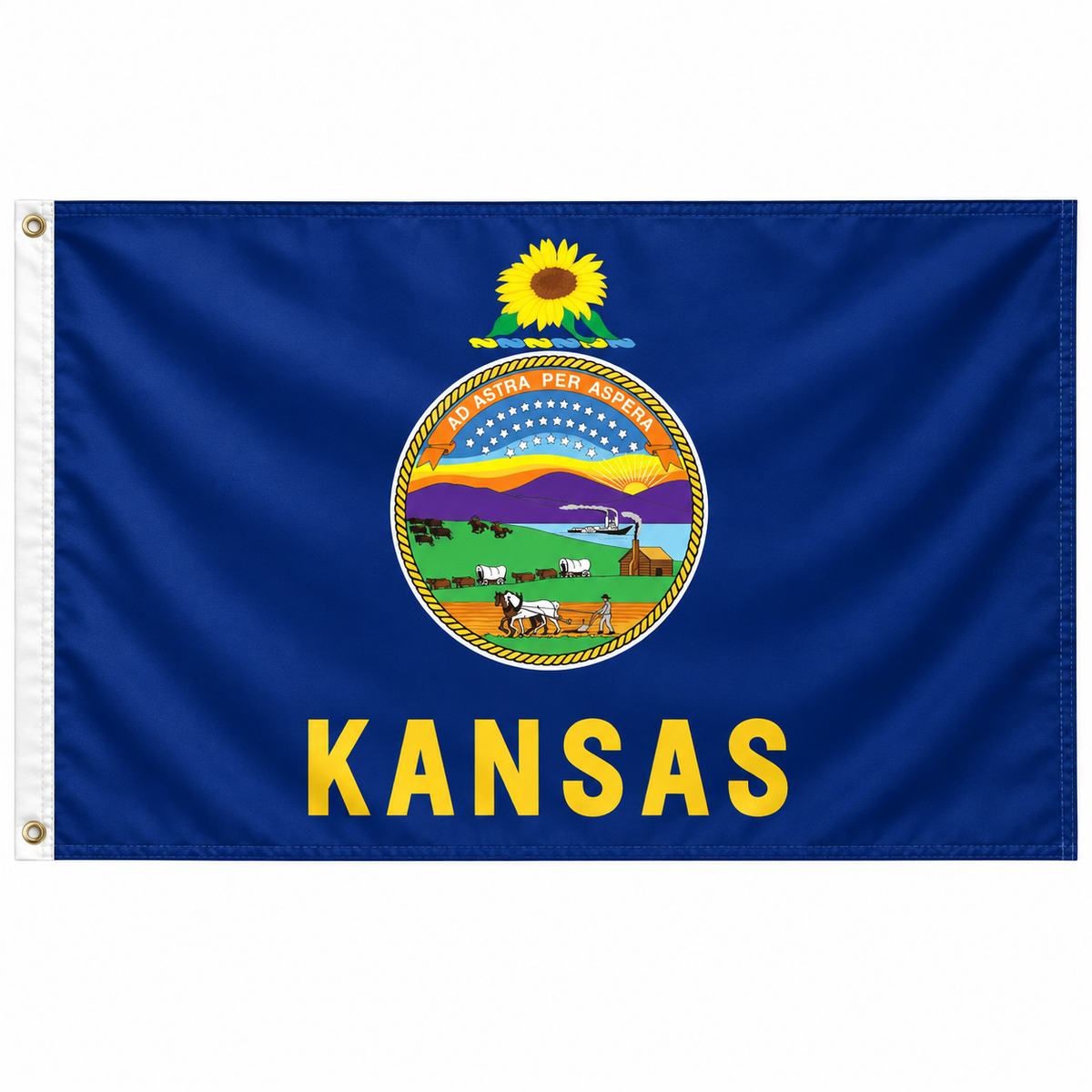 Nylon Kansas State Flag-3'x5' to 6x10'