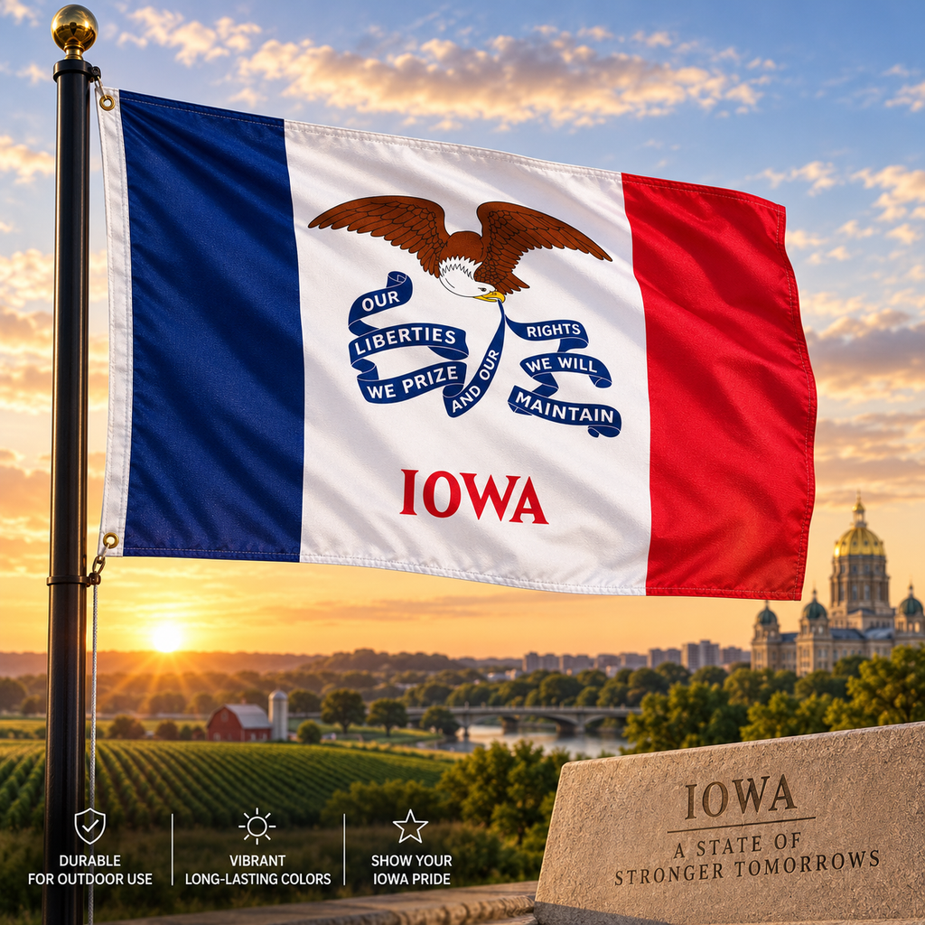 Nylon Iowa State Flag-3'x5' to 6x10'