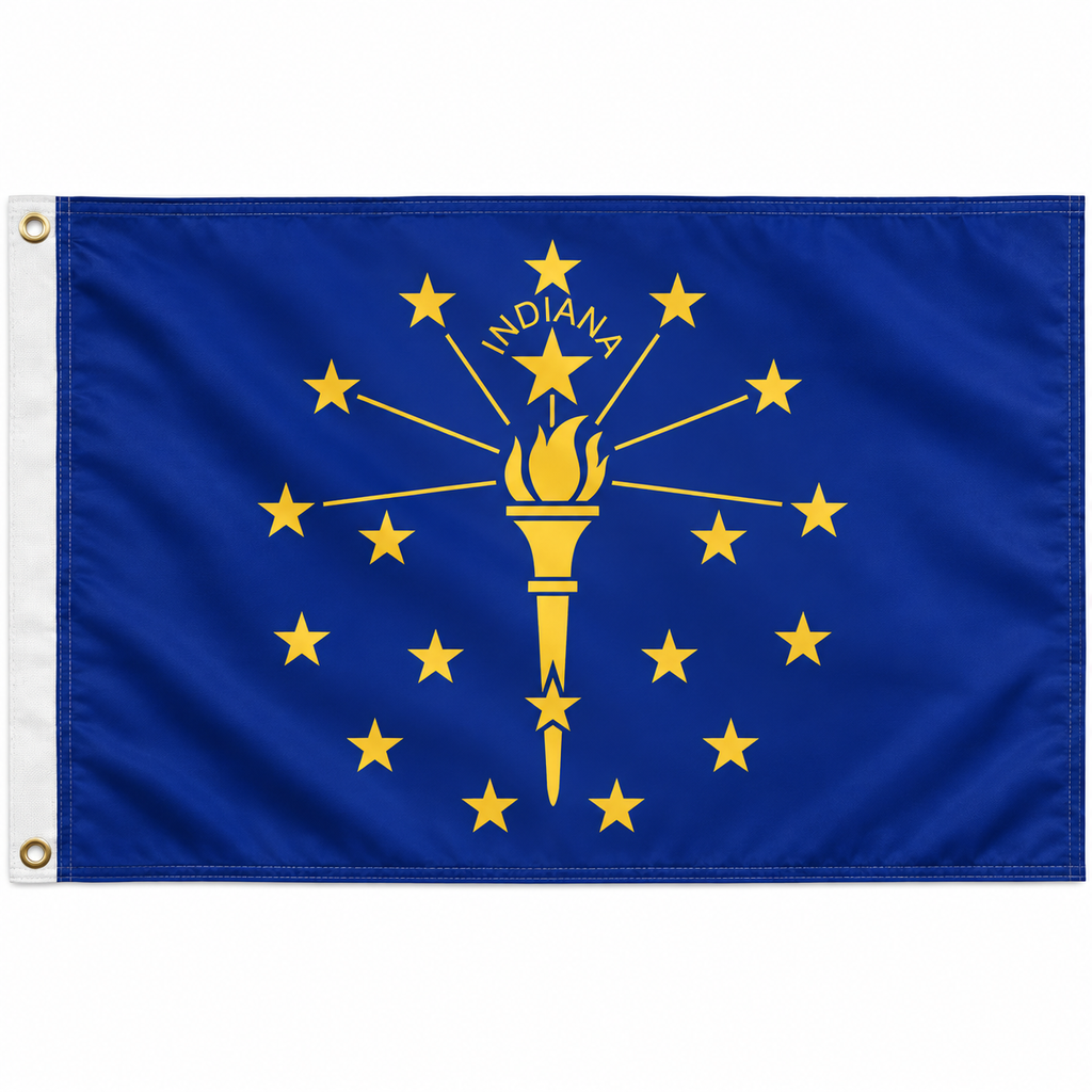 Nylon Indiana State Flag-3'x5' to 6x10'