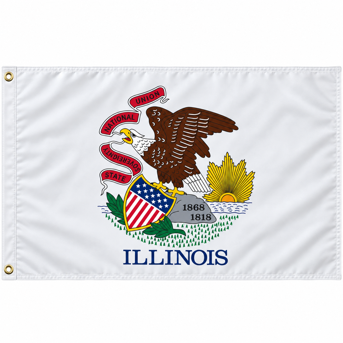 Nylon Illinois State Flag-3'x5' to 6x10'