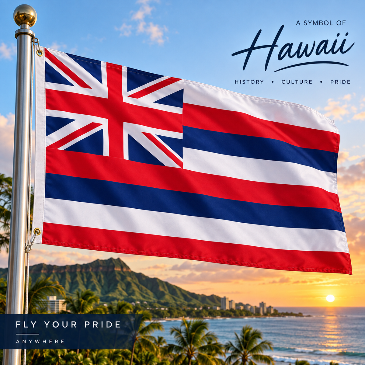 Nylon Hawaii State Flag-3'x5' to 6x10'
