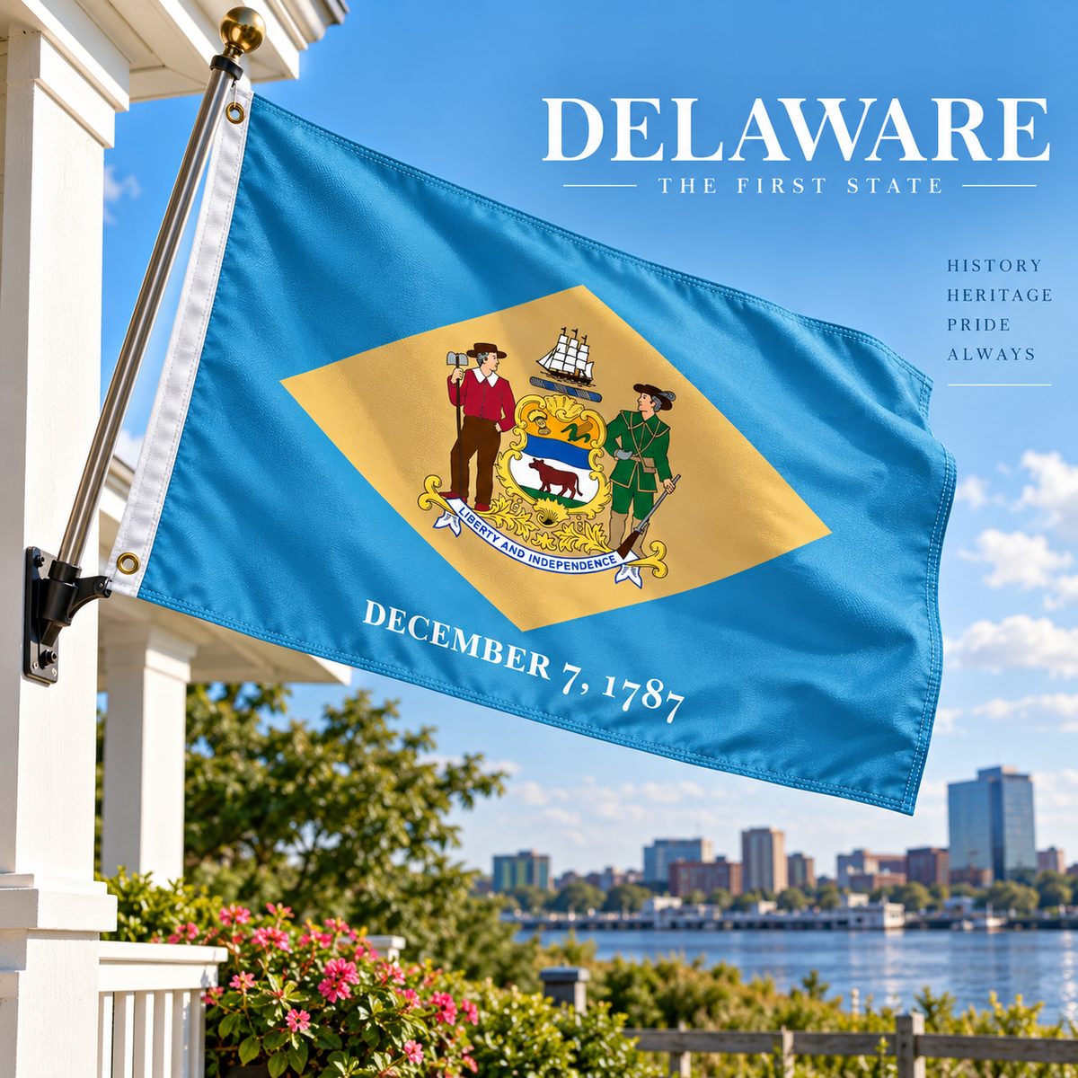 Nylon Delaware State Flag-3'x5' to 6x10'