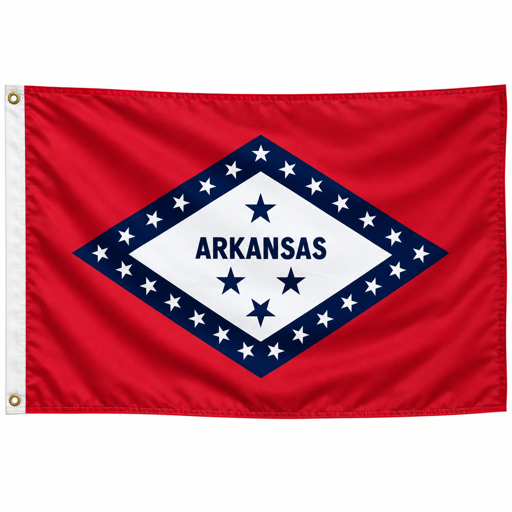 Nylon Arkansas State Flag-3'x5' to 6x10'