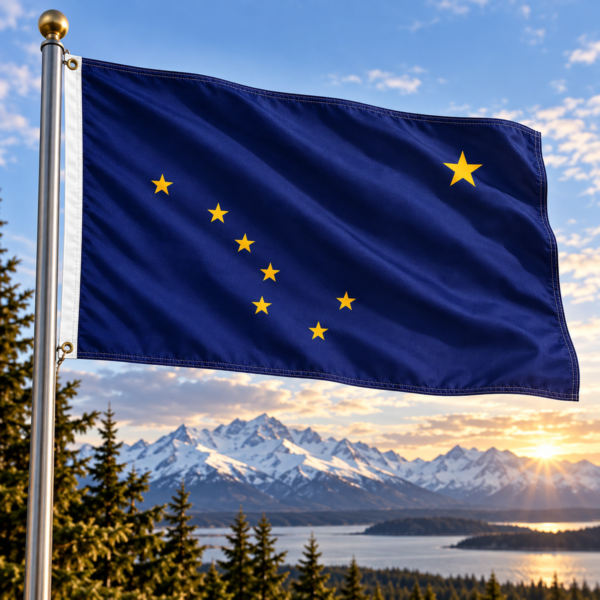 Nylon Alaska State Flag-3'x5' to 6x10'