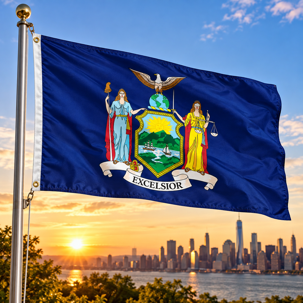 Nylon New York State Flag-3'x5' to 6x10'