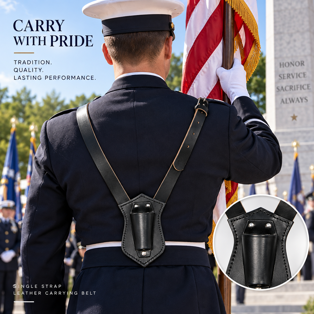 Single-Strap Flagpole Carrying Belt