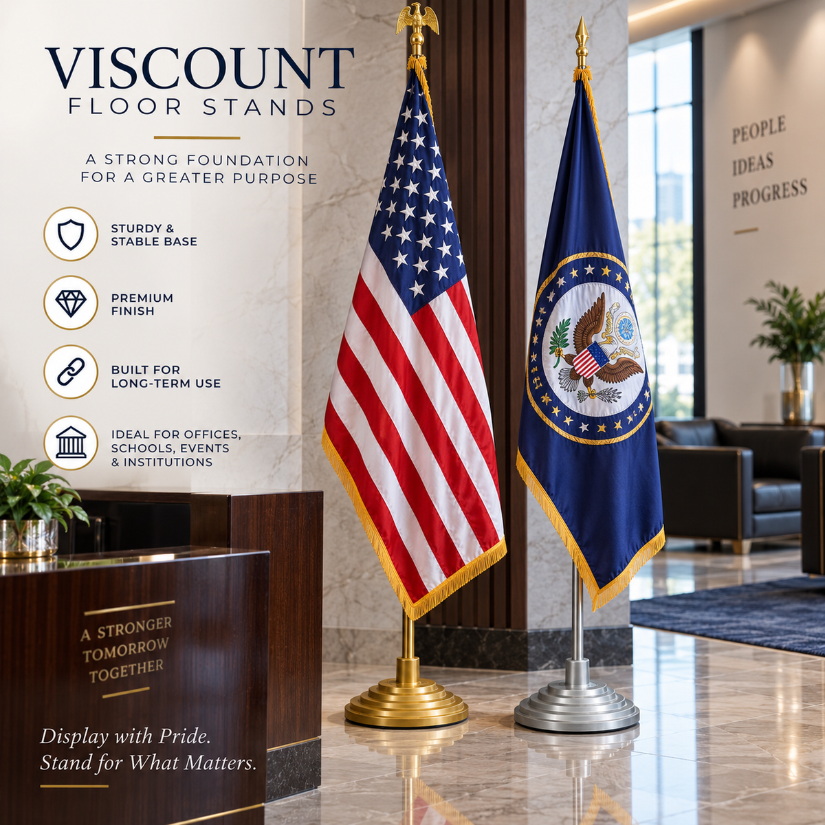Viscount Flagpole Floor Stands