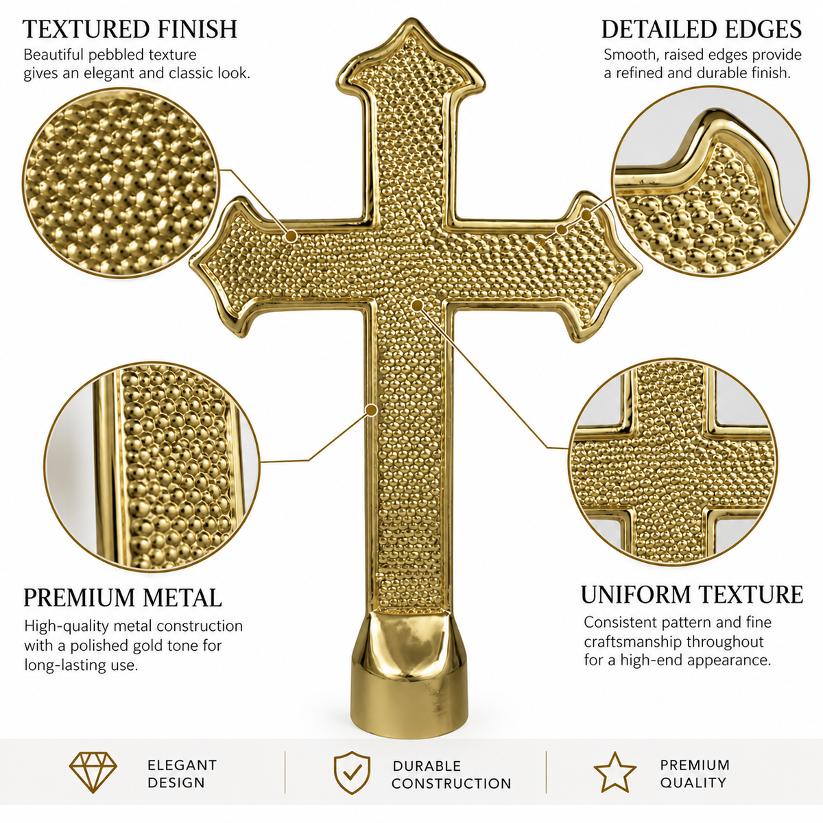 Fancy Cross Flagpole Ornament