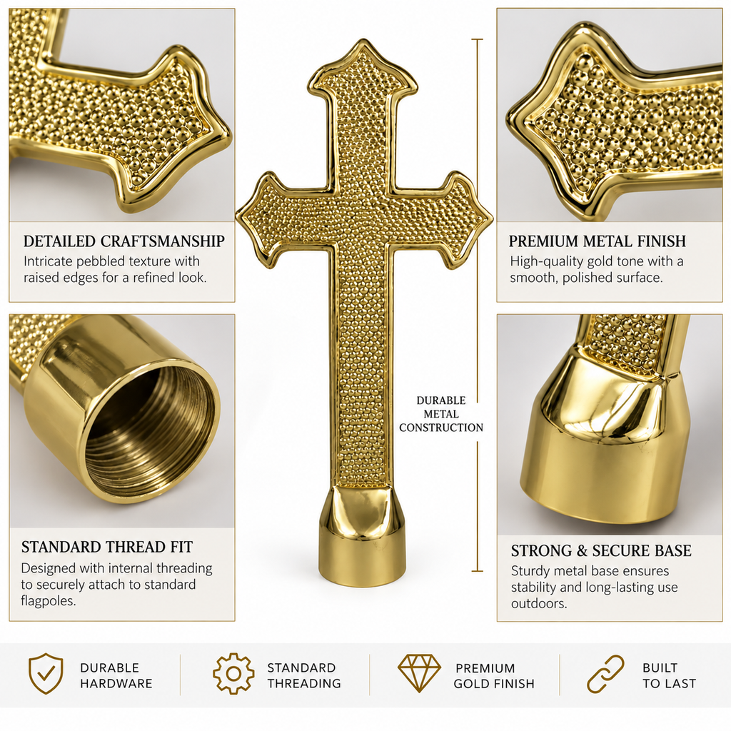 Fancy Cross Flagpole Ornament