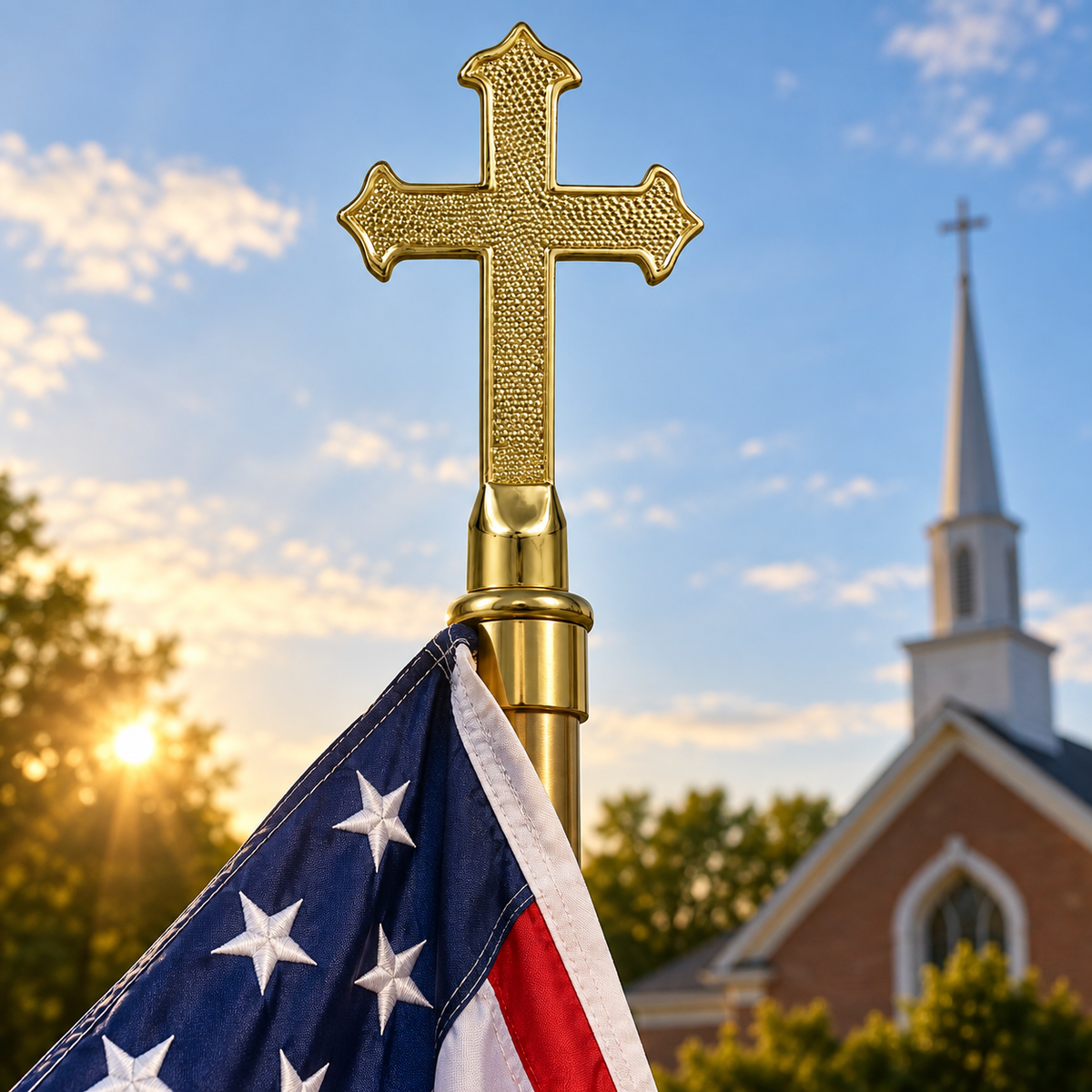 Fancy Cross Flagpole Ornament