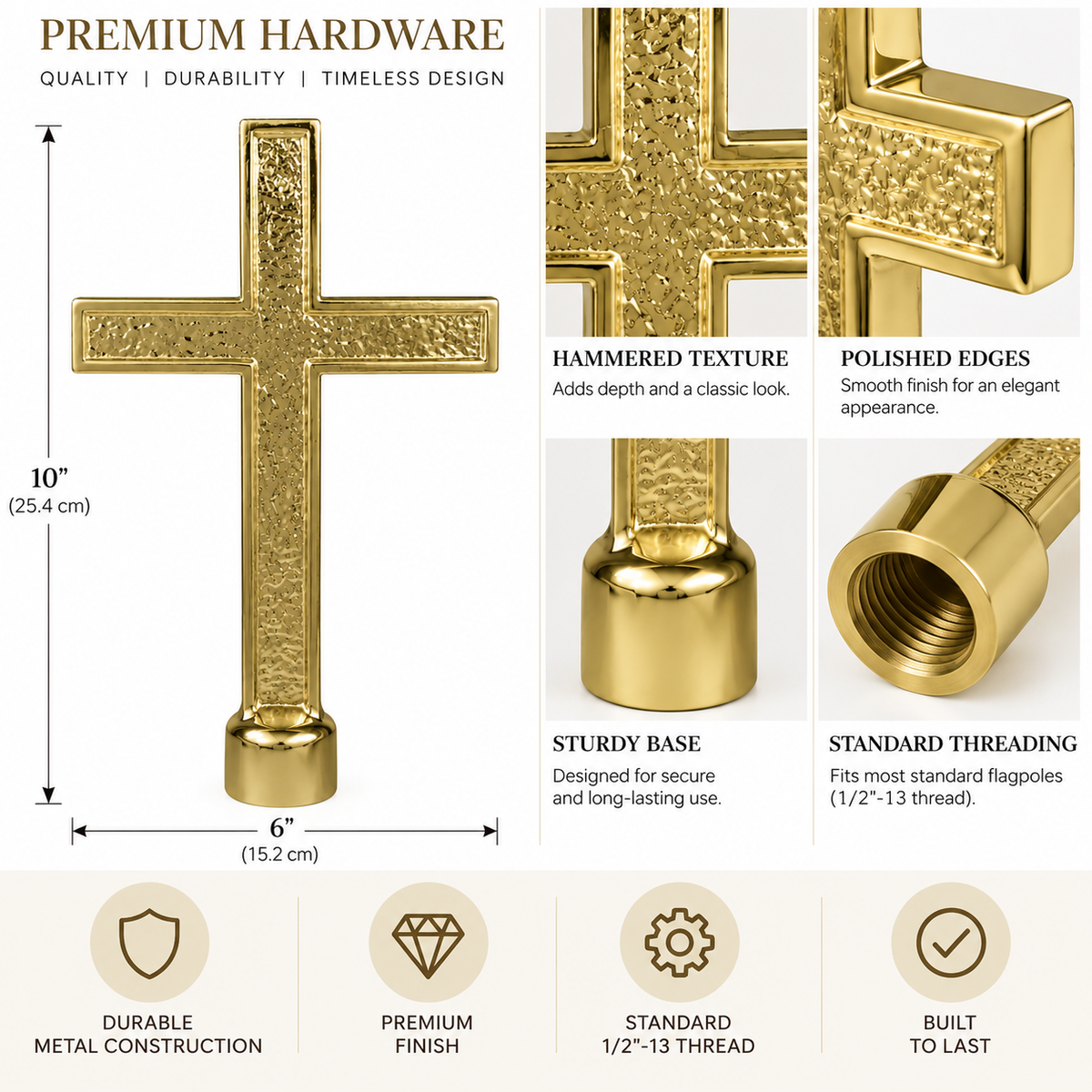 Passion Cross Flagpole Ornament