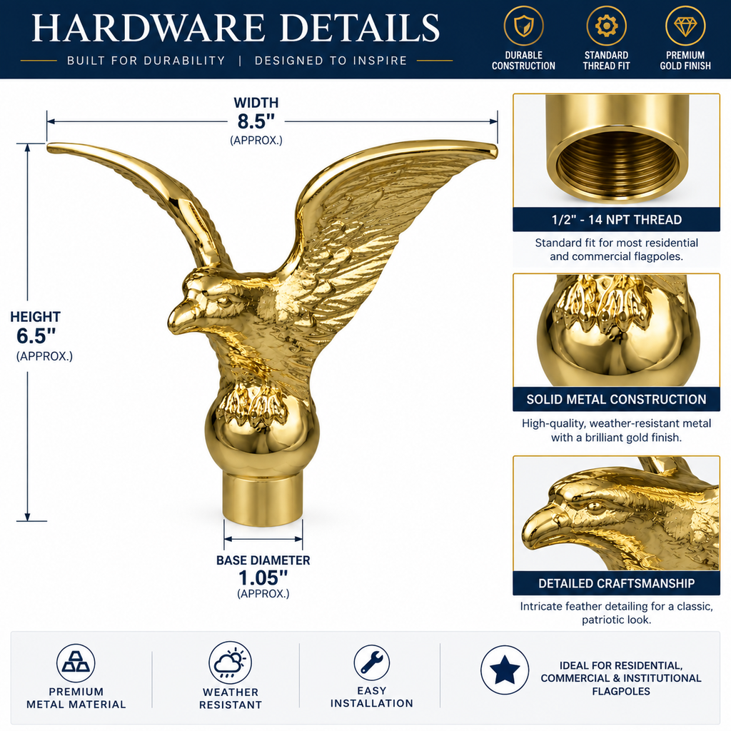 Flying Eagle Flagpole Ornament