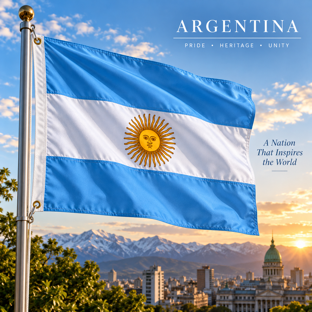 Argentina Flag 2'x3' to 5'x8' Nylon