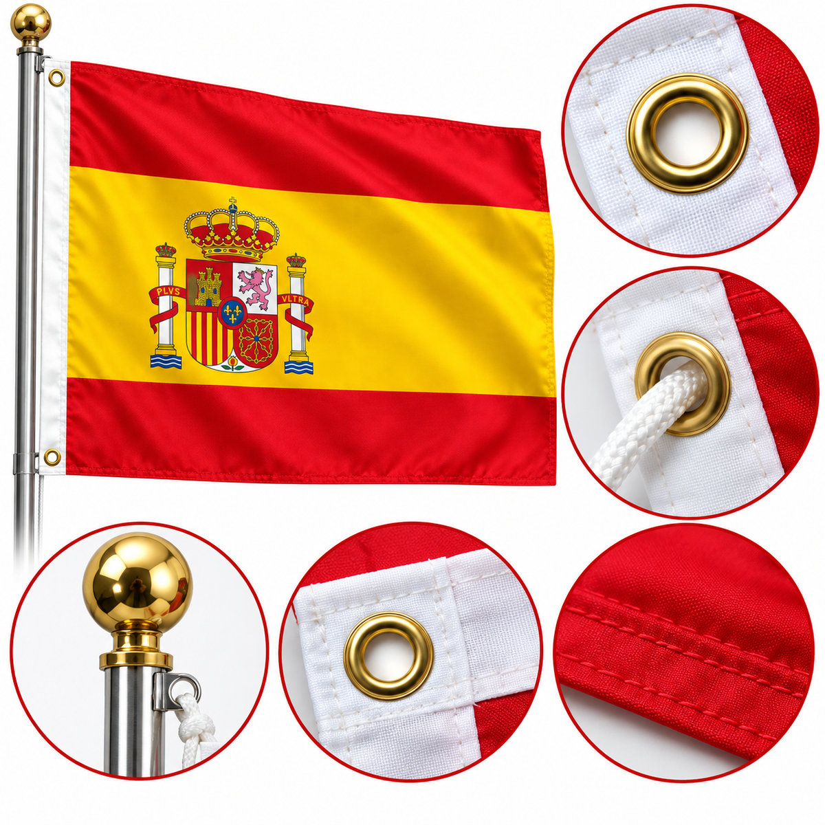 Spain Flag 2'x3' to 5'x8' Nylon